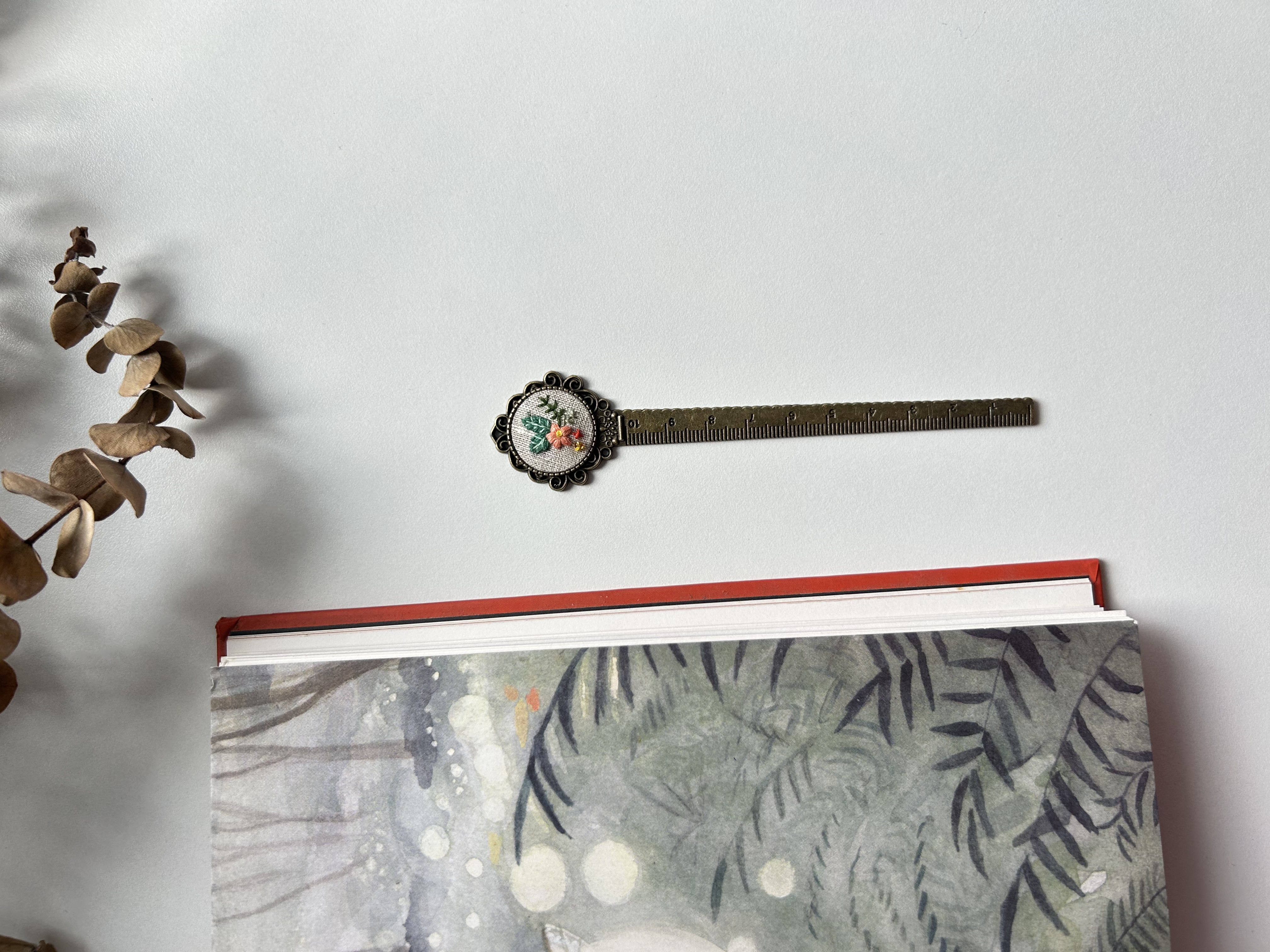 Flower with leaf scale bookmark  view 3
