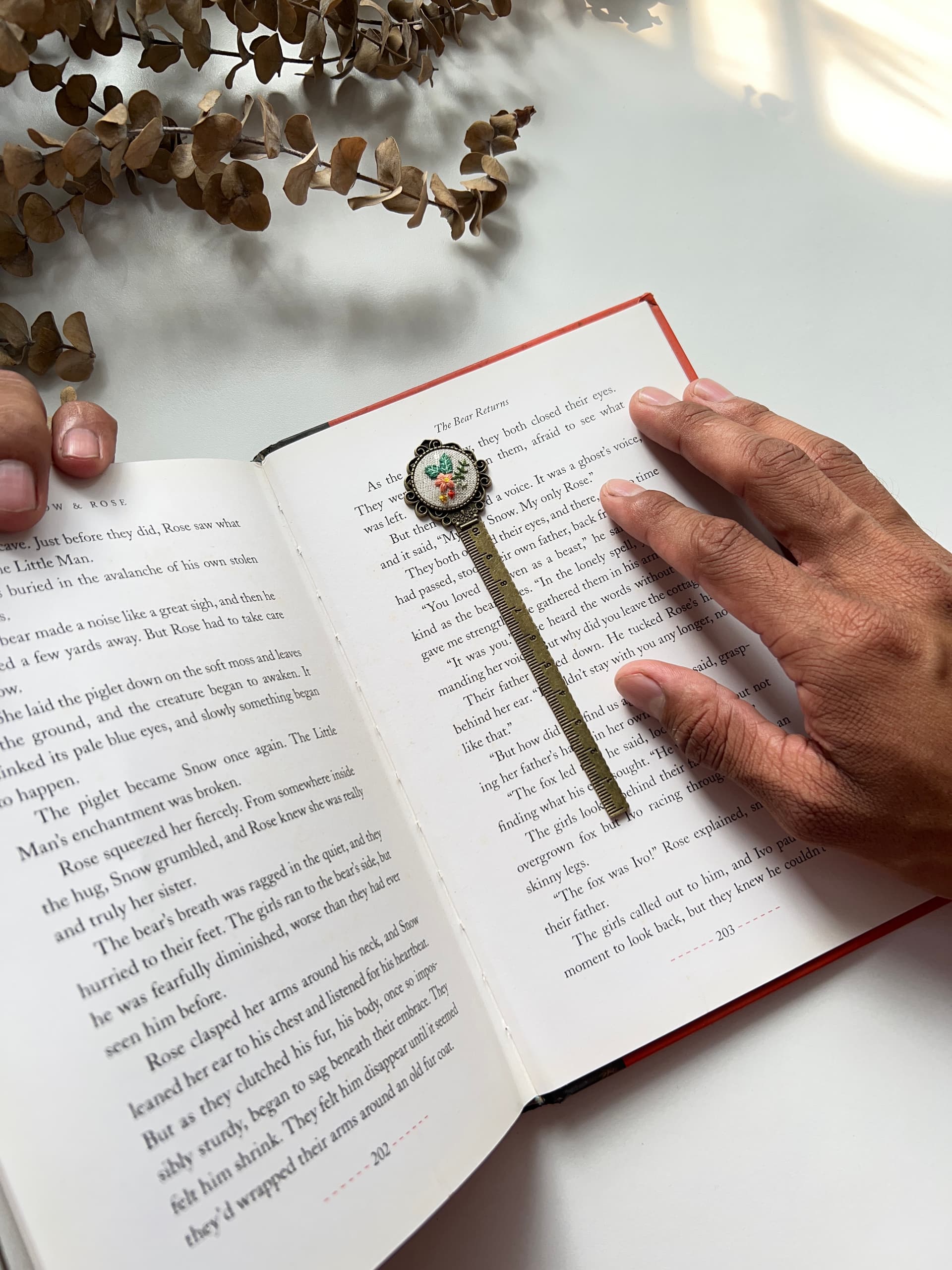 Flower with leaf scale bookmark  view 4