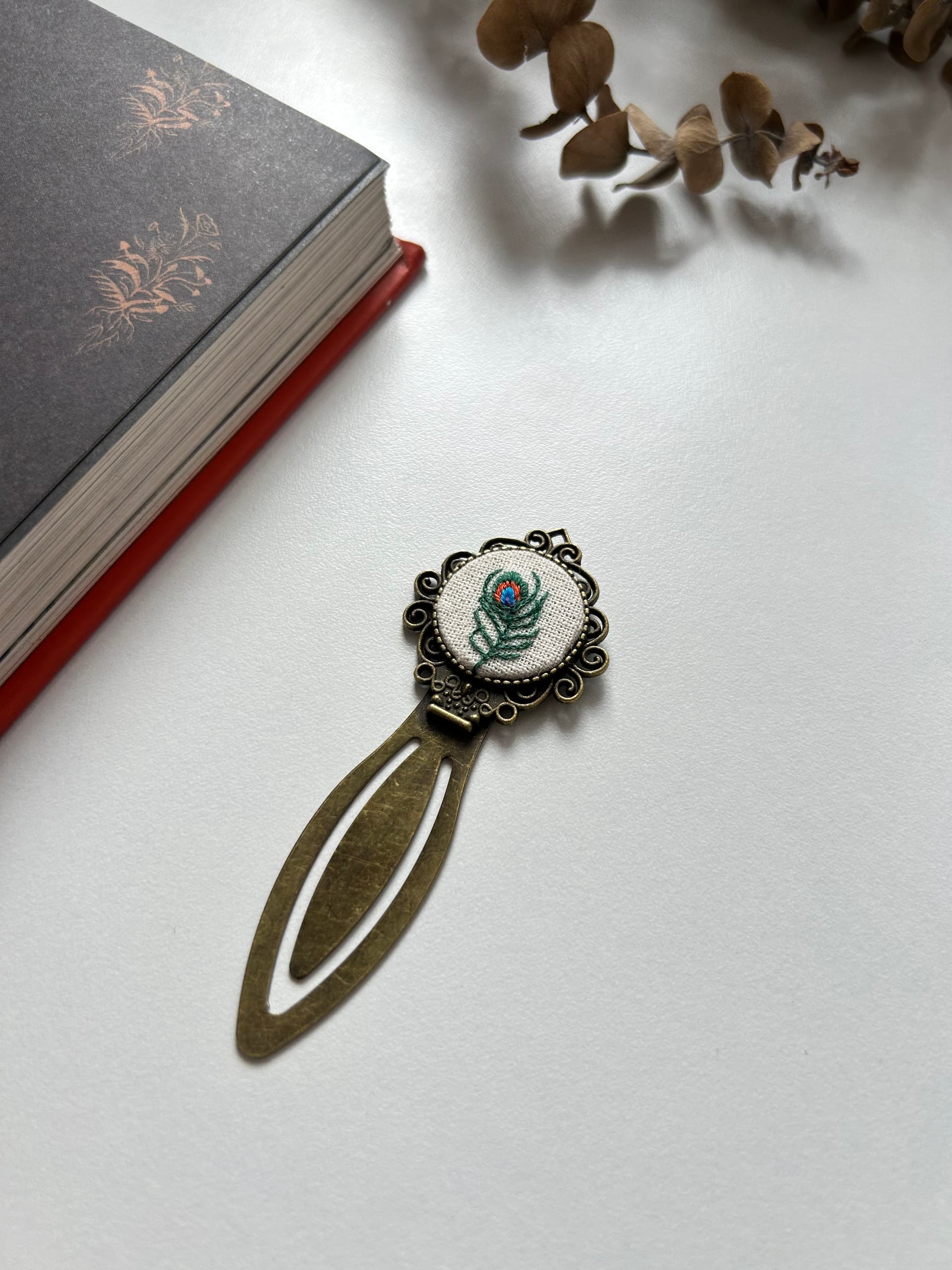 Peacock feather bookmark view 2