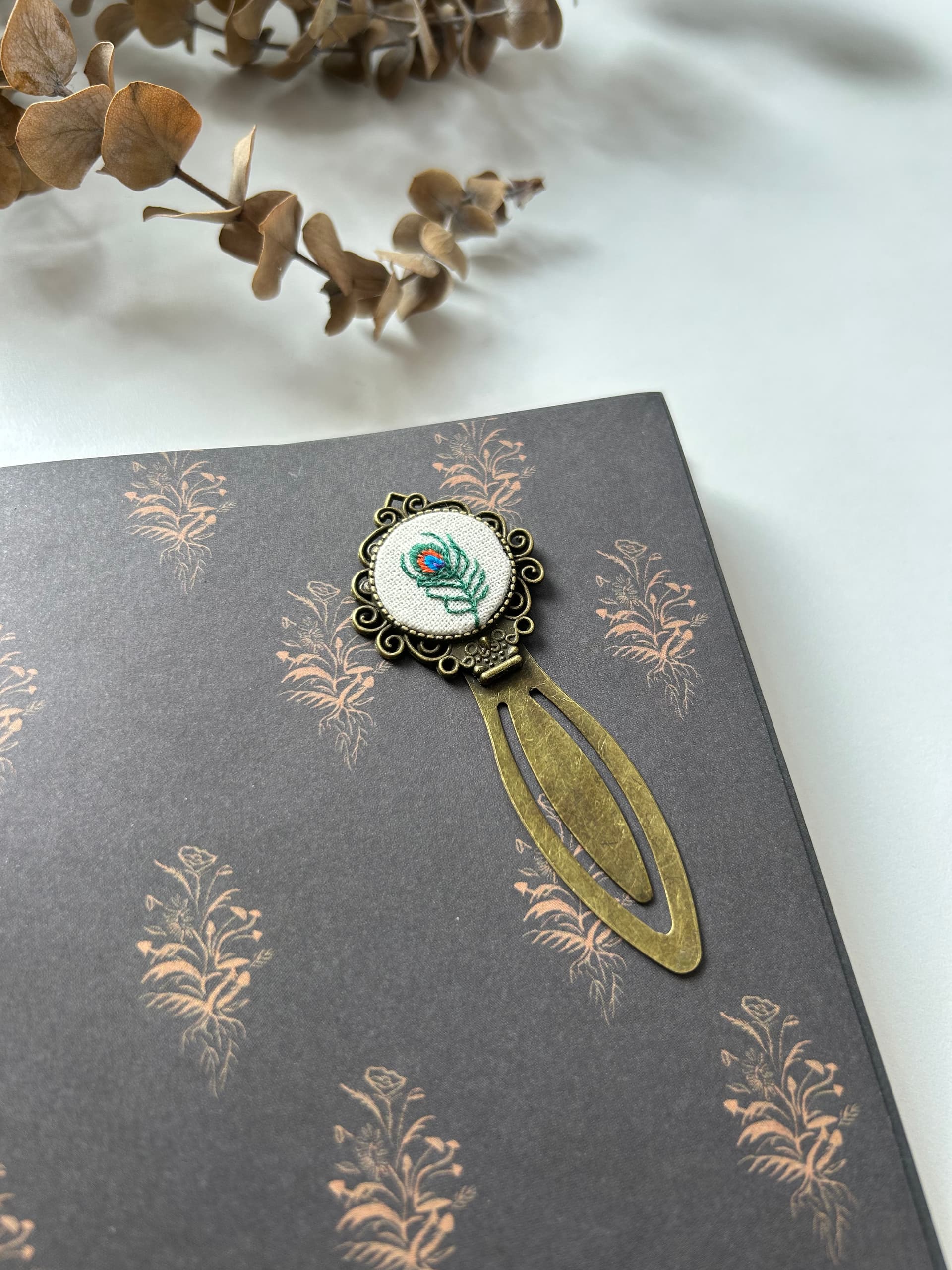 Peacock feather bookmark view 3