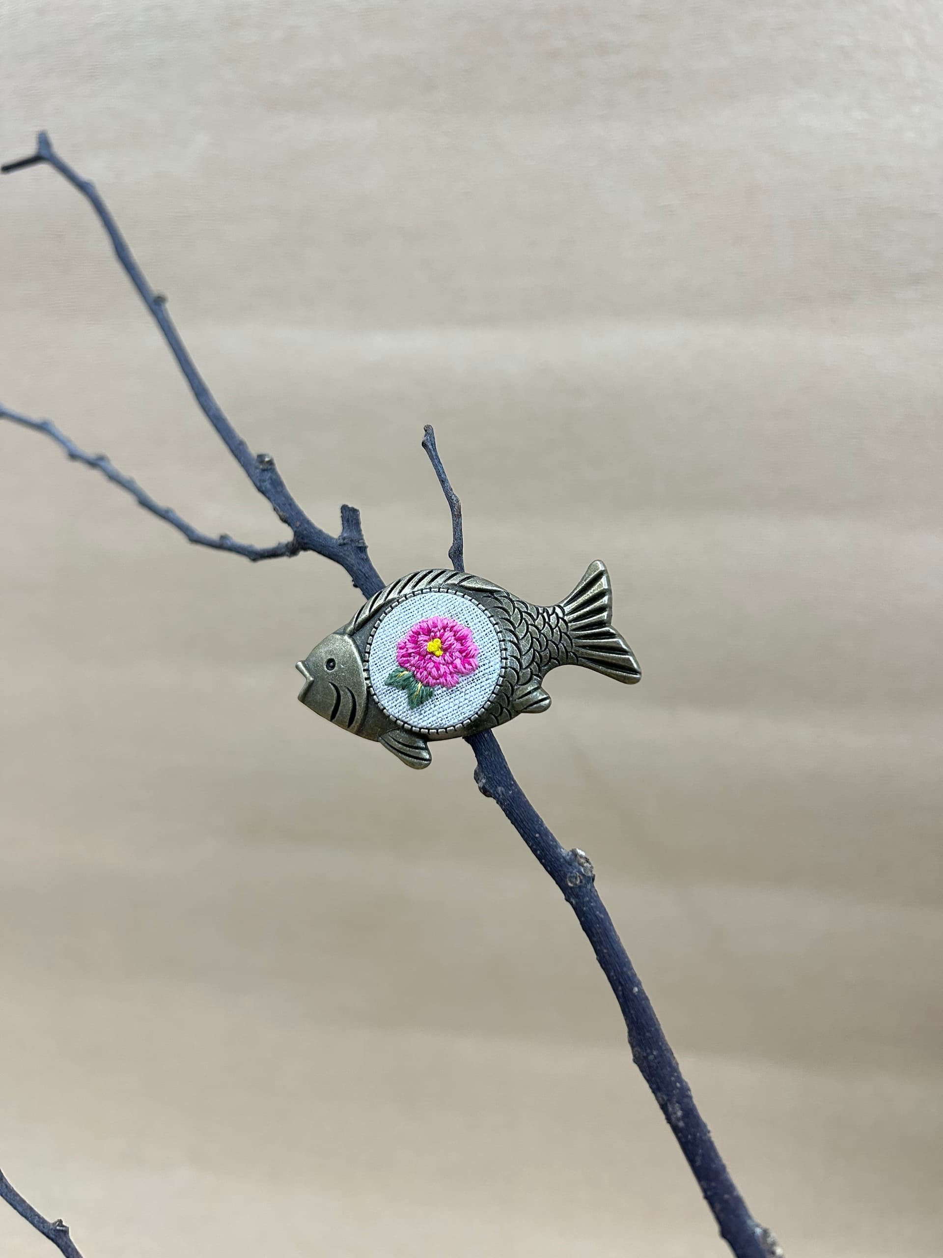 Fish Floral brooch