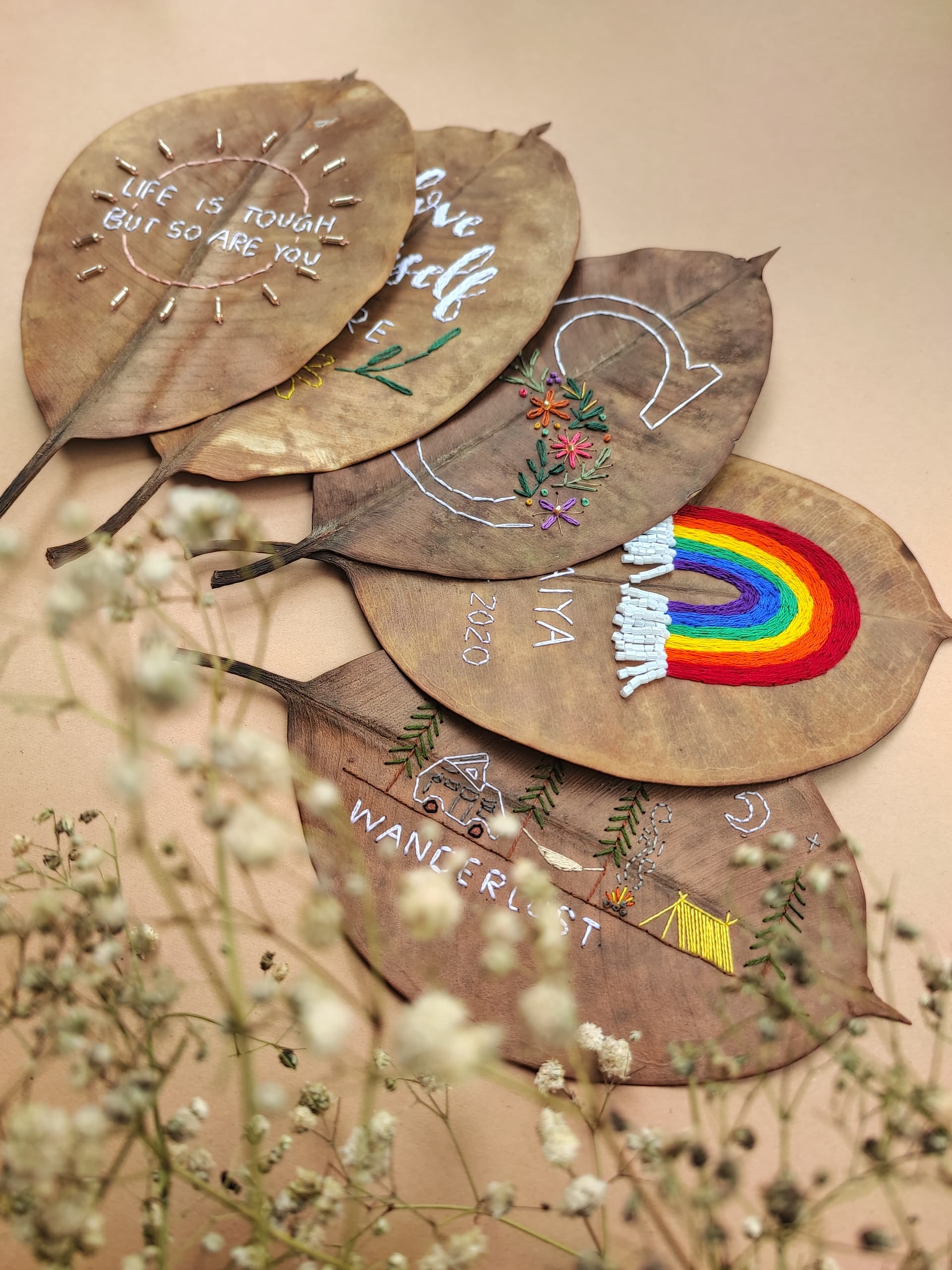 Leaf embroidery