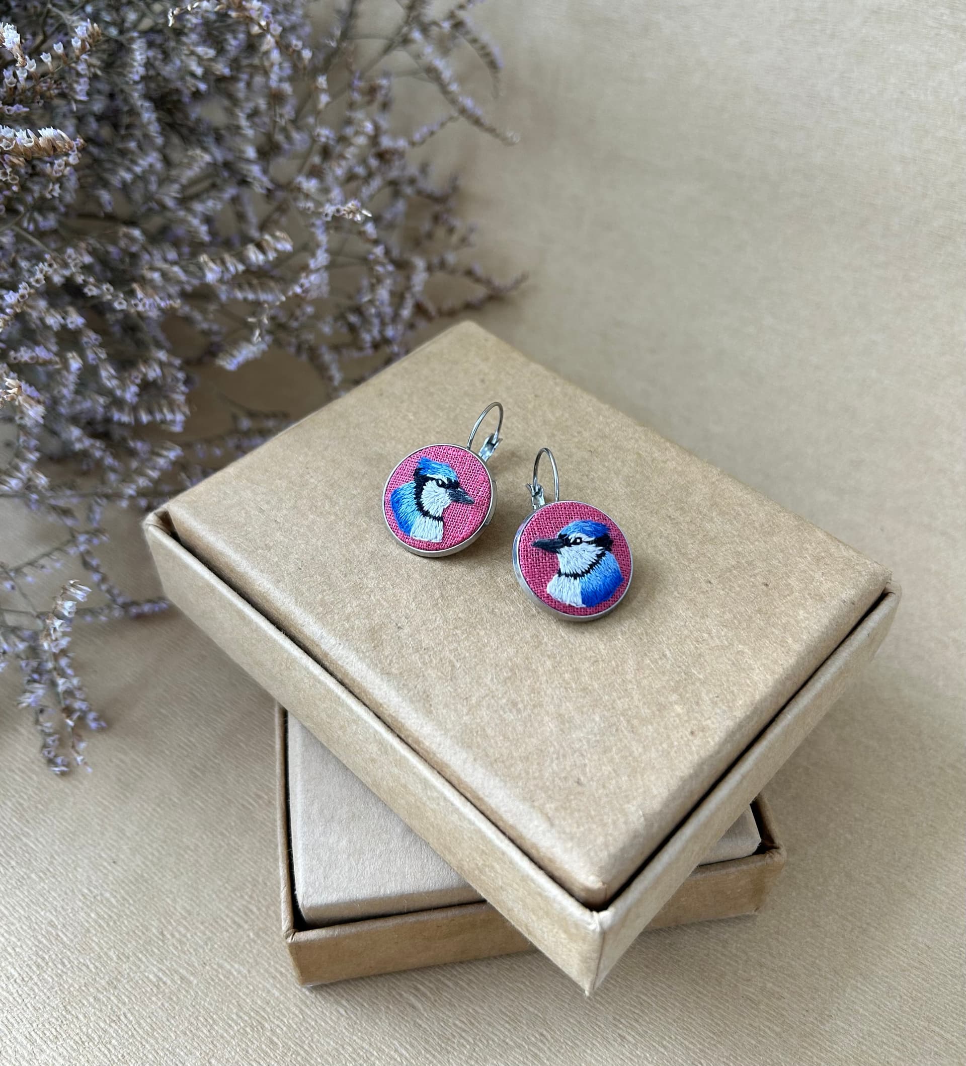 Blue Jay Earrings view 2