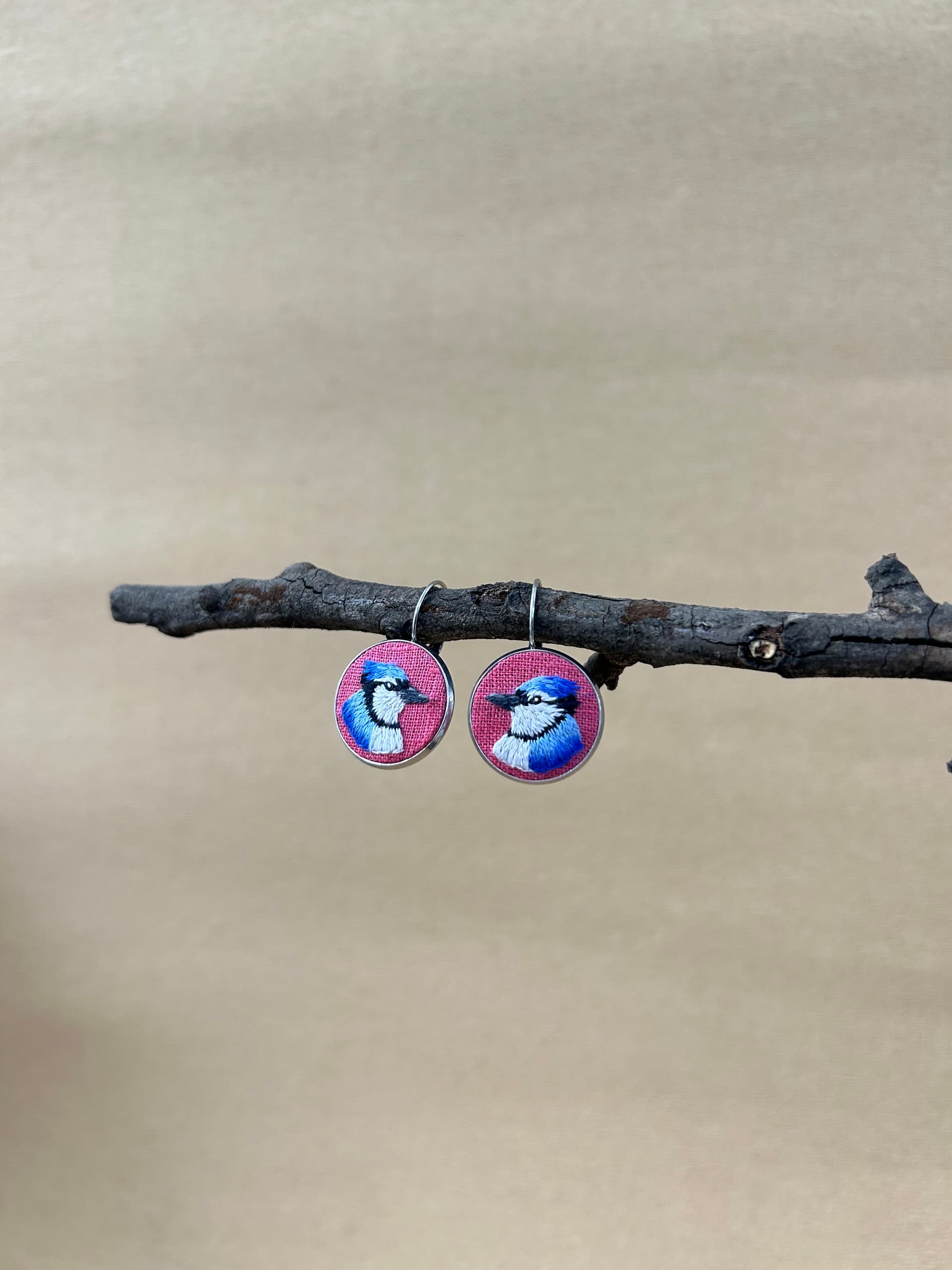 Blue Jay Earrings