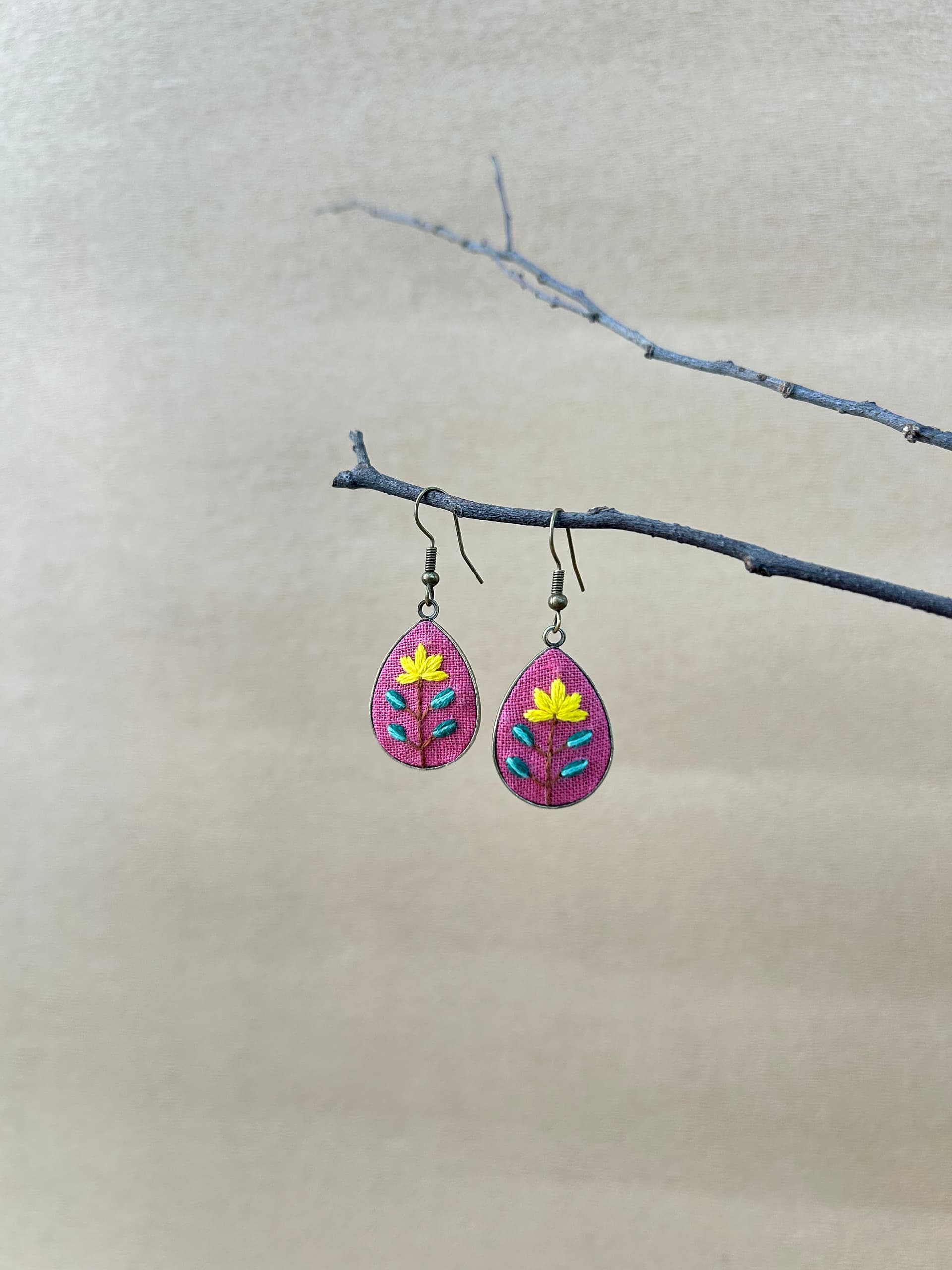 Lotus drop earrings 
