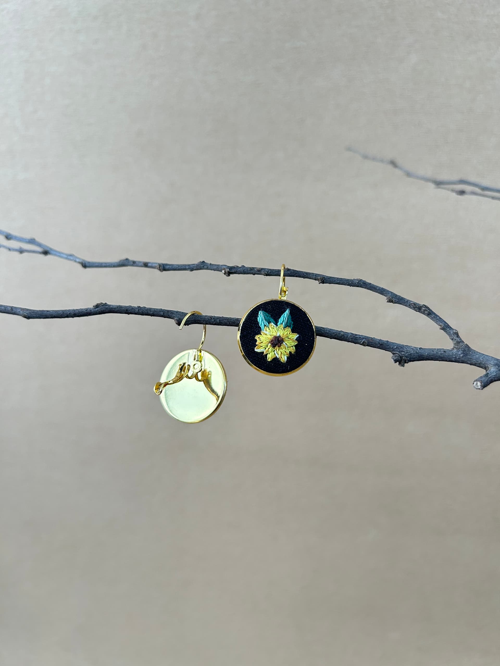 Sunflower earrings  view 2