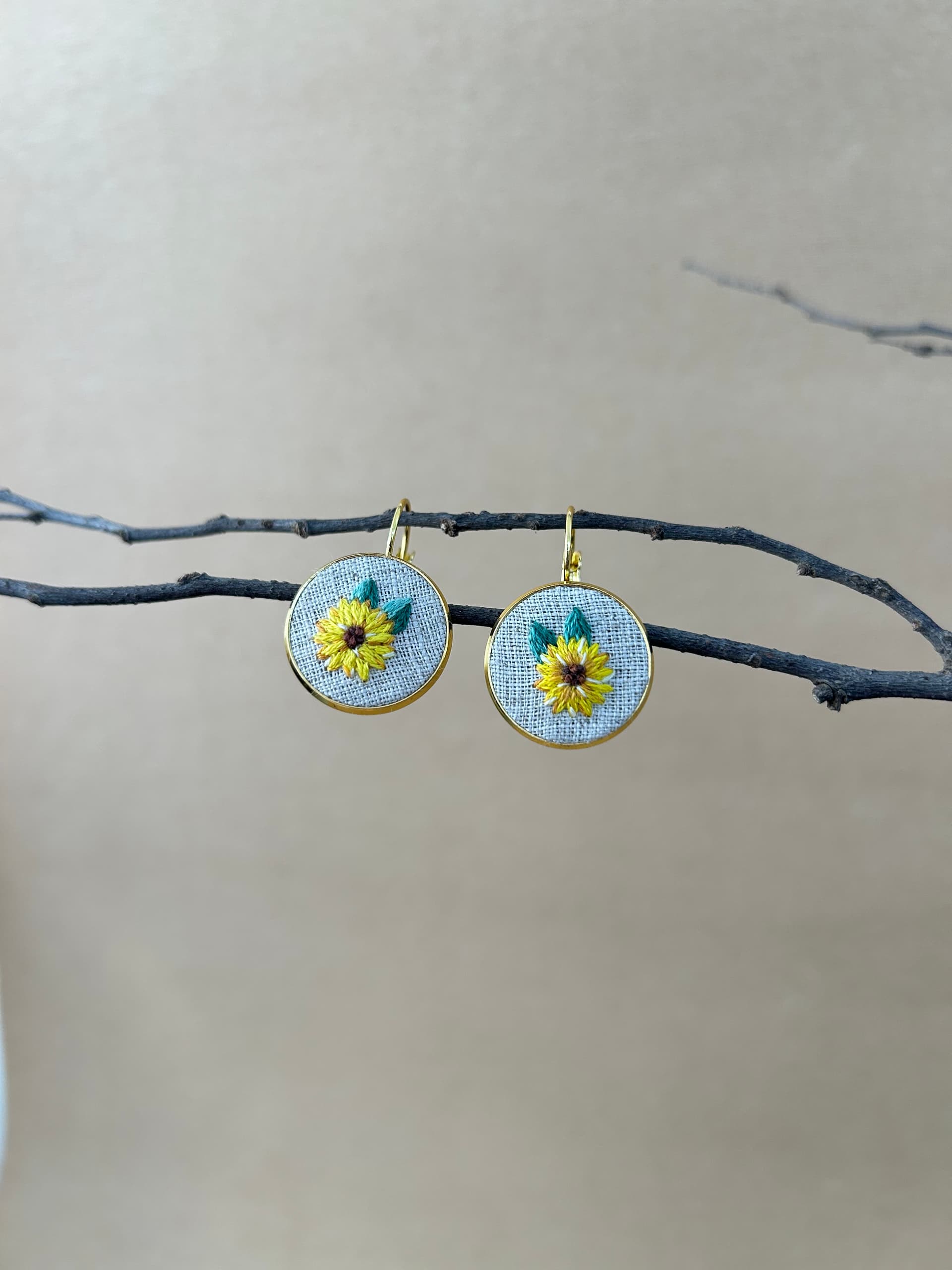 Sunflower earrings  view 3