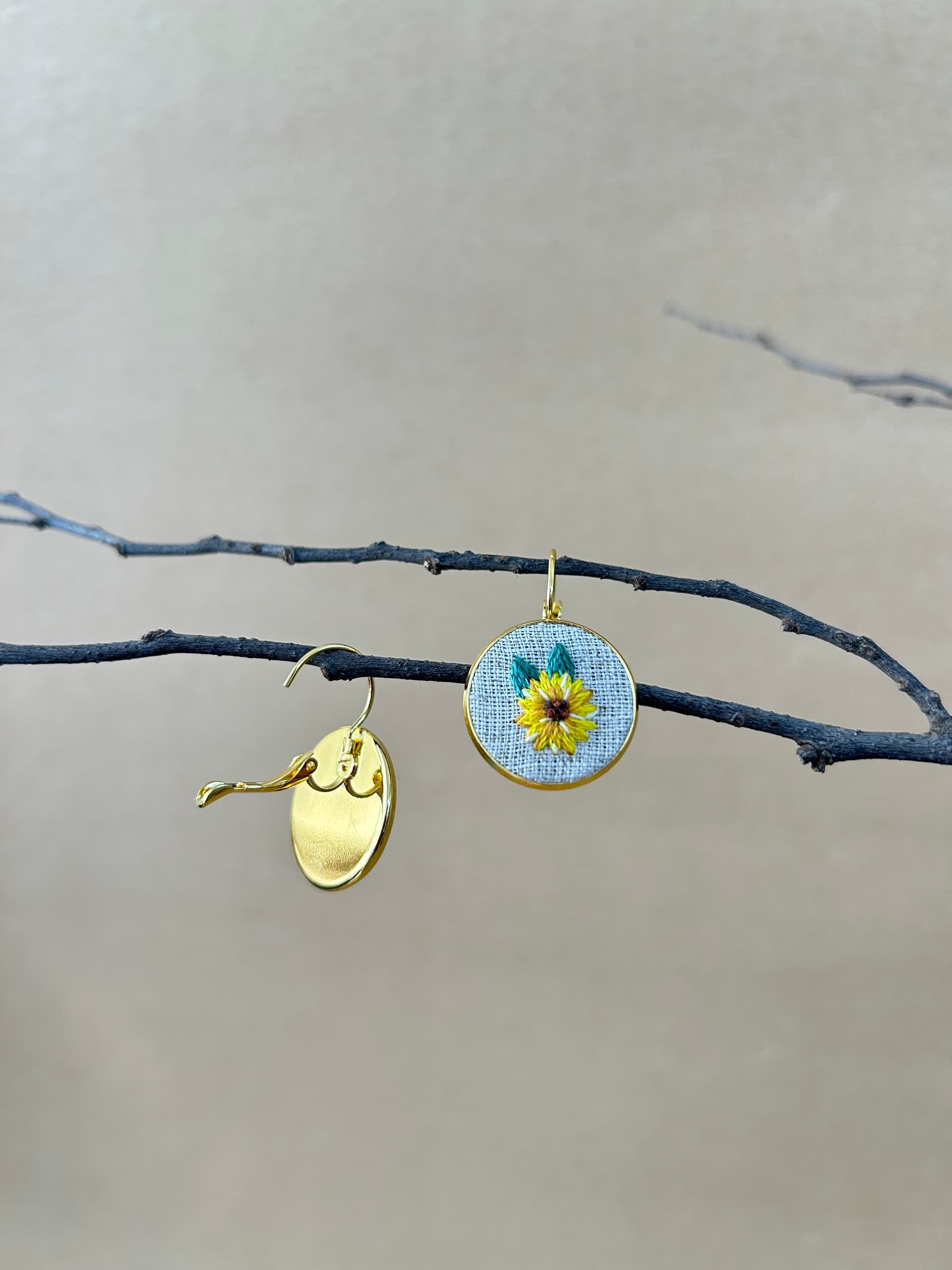 Sunflower earrings  view 4
