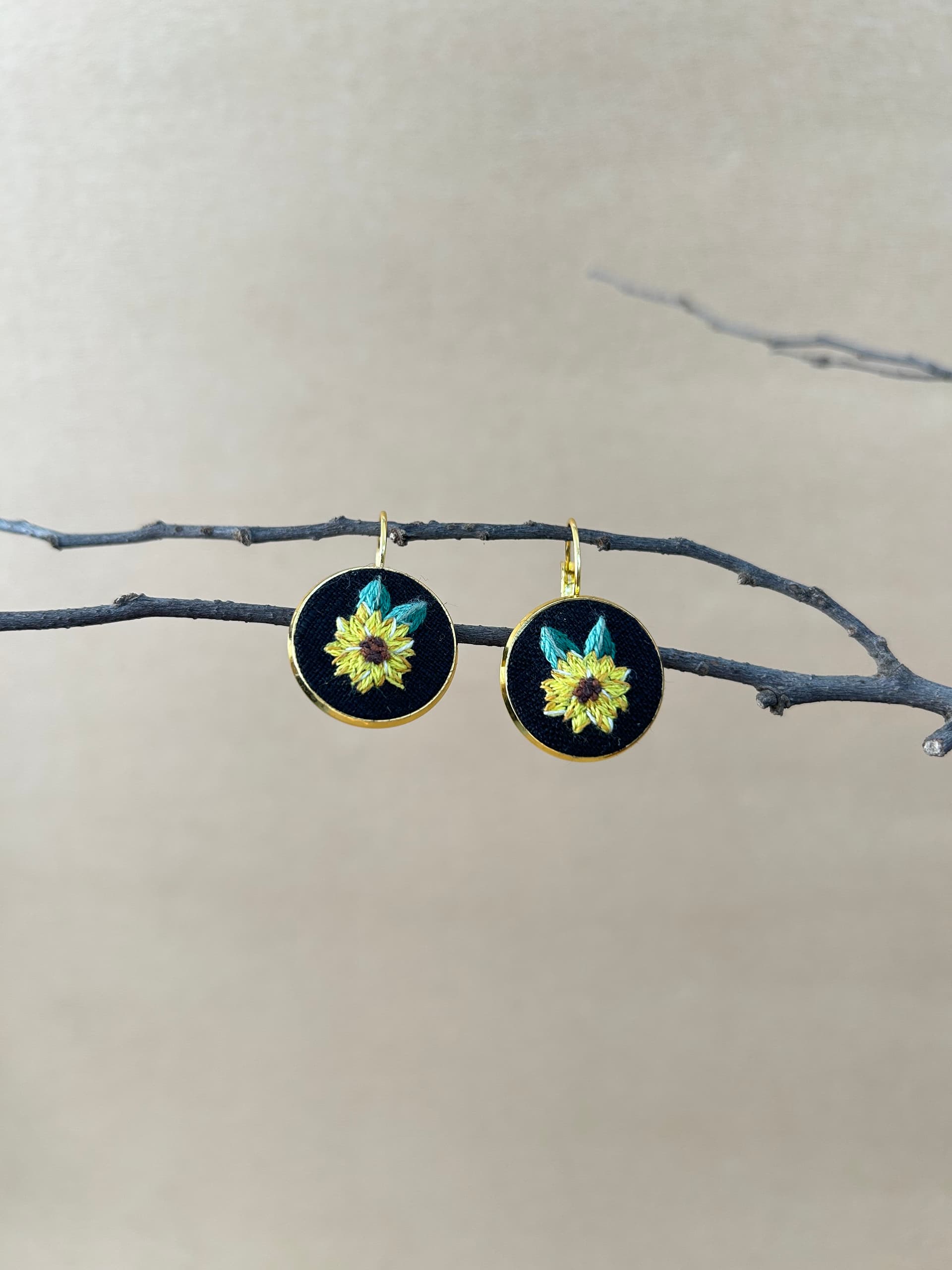Sunflower earrings 