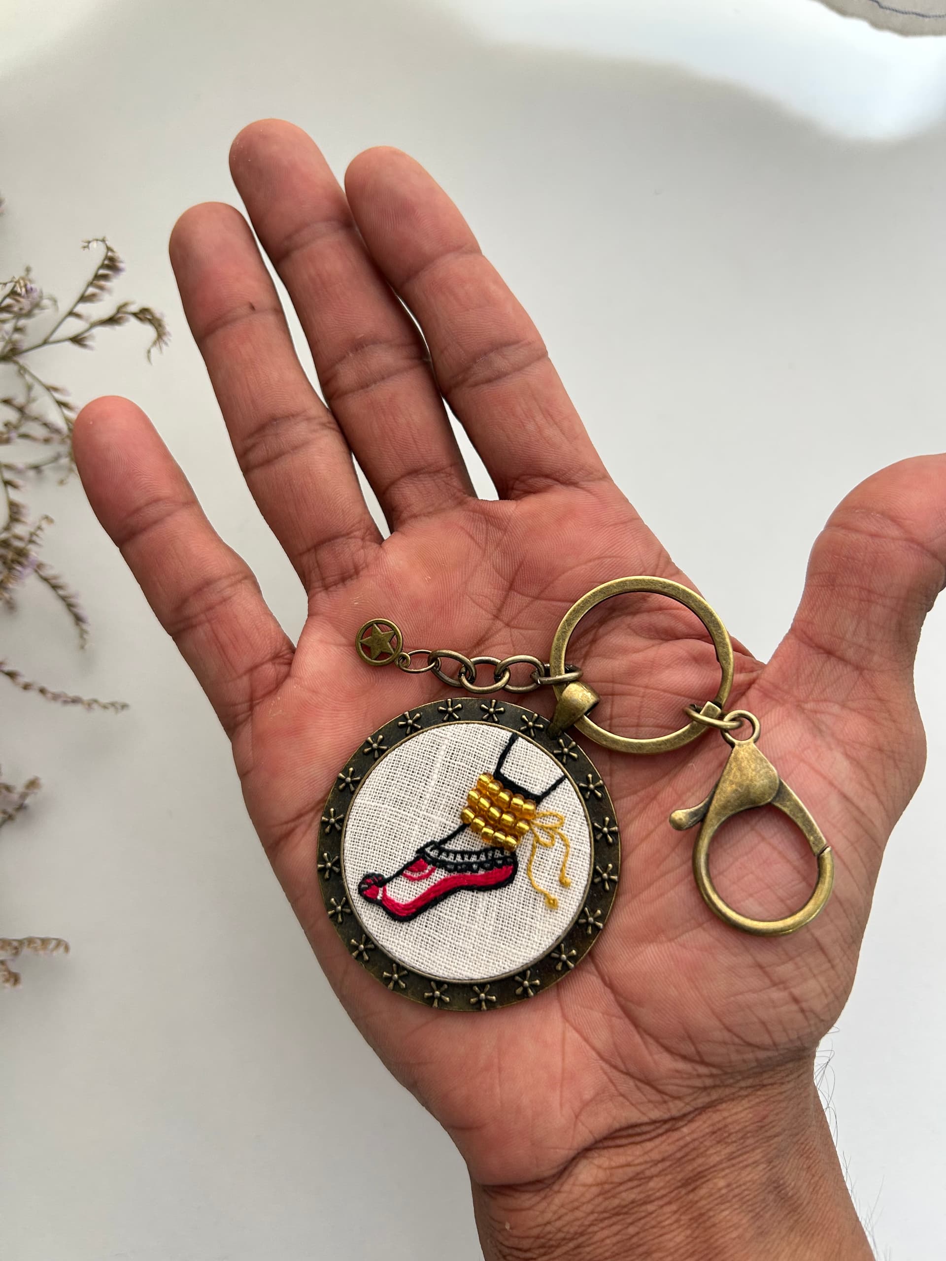 Kathak Ghungroo Embroidered Keychain/Charm view 2