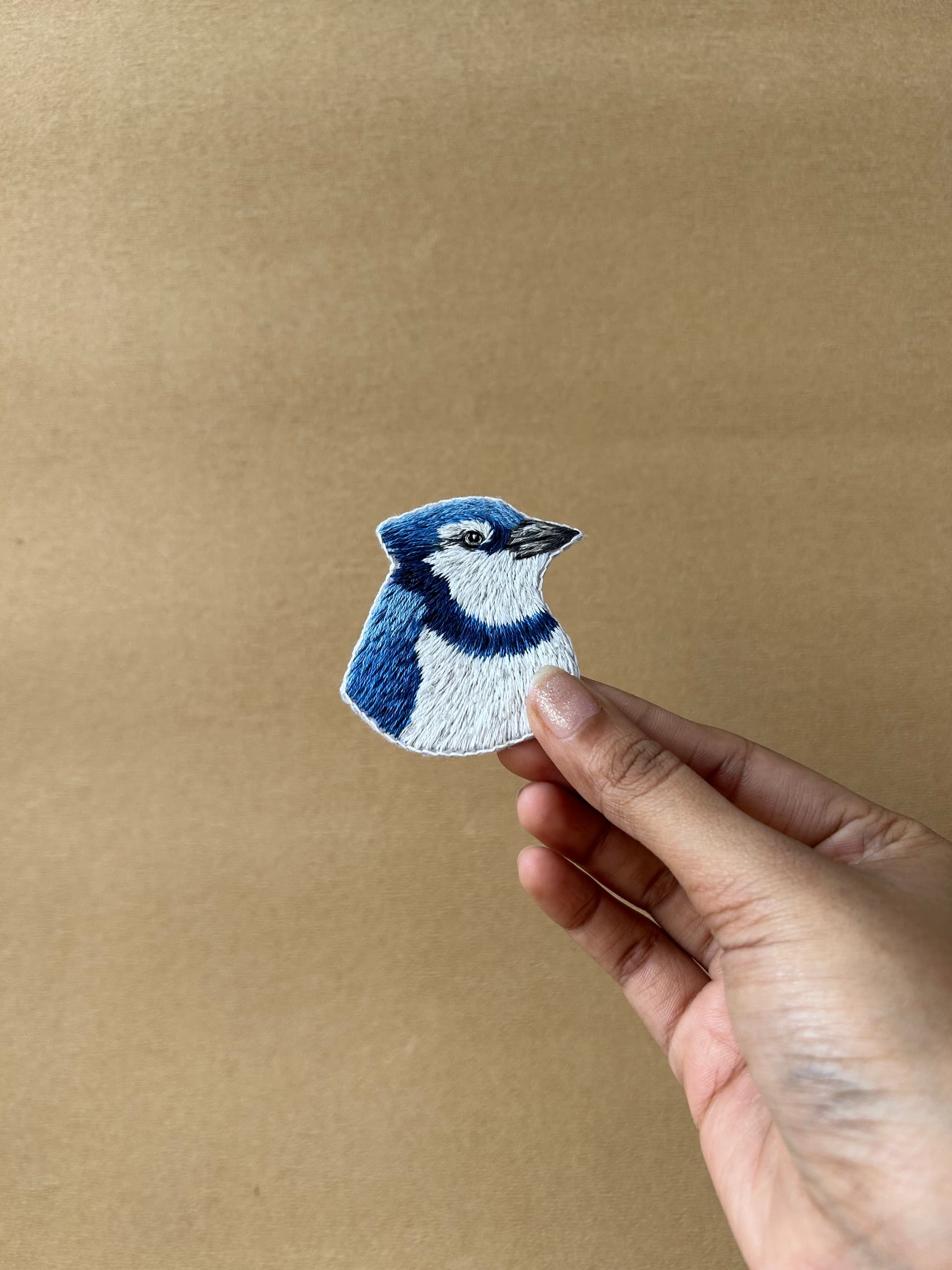 Blue Jay Brooch view 1