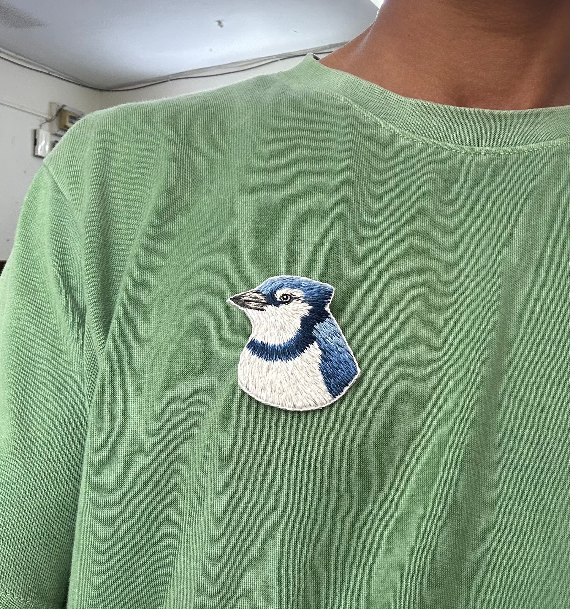 Blue Jay Brooch view 2