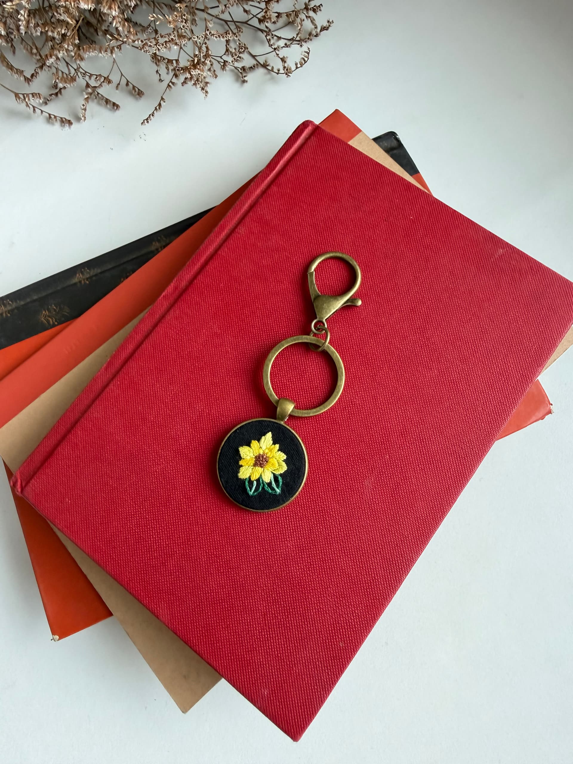 Sunflower keychain view 2